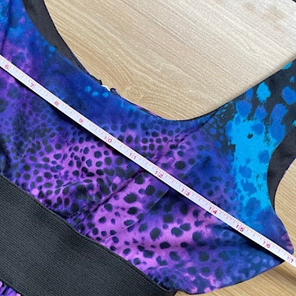 Banded Waist Full Skirt Blue & Purple Dress - Picture 6 of 6